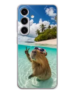 Чехол для Samsung Galaxy S26 с картинкой «Капибара на море»