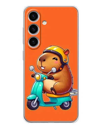 Чехол для Samsung Galaxy S26 с картинкой «Капибара на скутере»