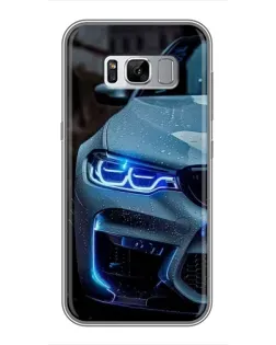 Чехол для Samsung Galaxy S8 Plus (G955) с картинкой «Взгляд BMW с синими фарами»
