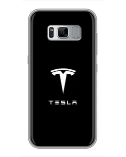 Чехол для Samsung Galaxy S8 Plus (G955) с картинкой «Tesla White Logo»