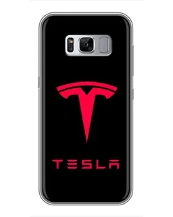 Чехол для Samsung Galaxy S8 Plus (G955) с картинкой «Tesla Red Logo»