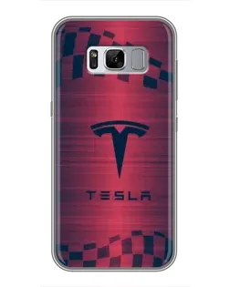 Чехол для Samsung Galaxy S8 Plus (G955) с картинкой «Тесла красный карбон»