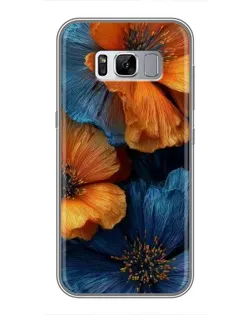 Чехол для Samsung Galaxy S8 Plus (G955) с картинкой «Яркая сине-оранжевая флора»