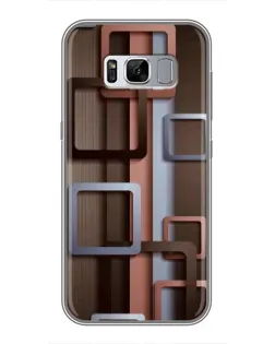 Чехол для Samsung Galaxy S8 Plus (G955) с картинкой «Коричневые объемные квадраты»