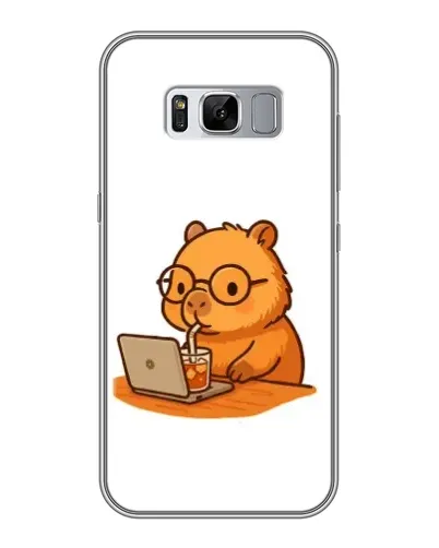 Чехол для Samsung Galaxy S8 Plus (G955) с картинкой «Капибара с ноутбуком» Чехол для Samsung Galaxy S8 Plus (G955) с картинкой «Капибара с ноутбуком»