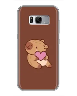Чехол для Samsung Galaxy S8 Plus (G955) с картинкой «Капибара с сердцем»