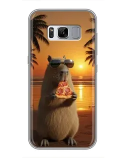 Чехол для Samsung Galaxy S8 Plus (G955) с картинкой «Капибара с пиццей»