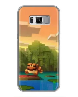Чехол для Samsung Galaxy S8 (G950) с картинкой «Майнкрафт закат солнца»