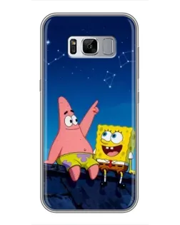 Чохол для Samsung Galaxy S8 (G950) з картинкою «Губка Боб та Патрік вночі»
