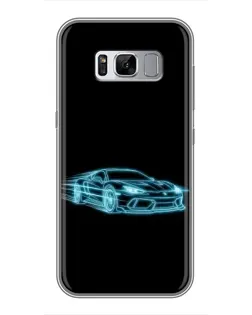 Чехол для Samsung Galaxy S8 (G950) с картинкой «Неоновый контур Lamborghini»