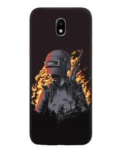 Чехол для Samsung Galaxy J5 2017 (J530F EU) с картинкой «PUBG — огненный силуэт»