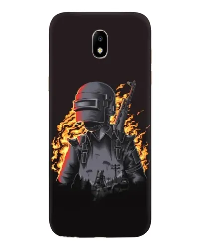 Чехол для Samsung Galaxy J5 2017 (J530F EU) с картинкой «PUBG — огненный силуэт»