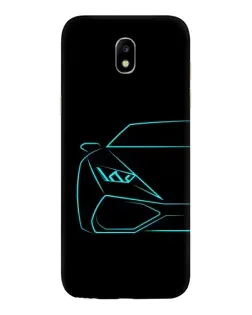 Чохол для Samsung Galaxy J5 2017 (J530F EU) з картинкою «Блакитний силует Lamborghini»