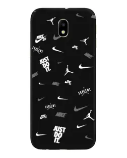 Чехол для Samsung Galaxy J7 2017 (J730F EU) с картинкой «Nike Black Pattern»