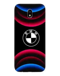 Чехол для Samsung Galaxy J7 2017 (J730F EU) с картинкой «Логотип BMW и неоновые дуги»