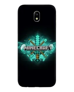 Чехол для Samsung Galaxy J7 2017 (J730F EU) с картинкой «Minecraft Diamond лого»