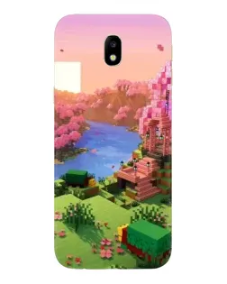 Чехол для Samsung Galaxy J7 2017 (J730F EU) с картинкой «Розовое дерево Minecraft»