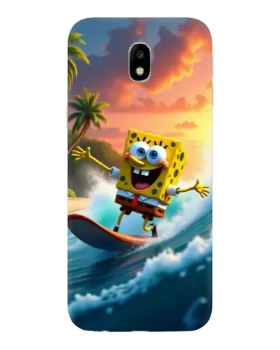 Чехол для Samsung Galaxy J7 2017 (J730F EU) с картинкой «Губка Боб серфингист»
