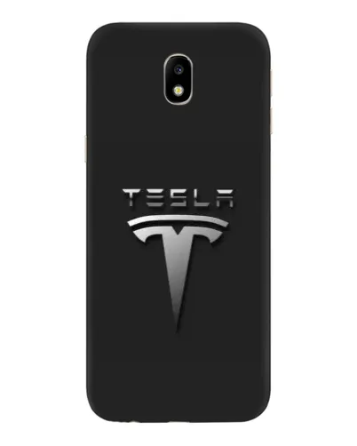 Чехол для Samsung Galaxy J7 2017 (J730F EU) с картинкой «Стальной логотип Tesla»