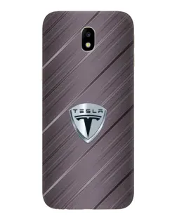 Чехол для Samsung Galaxy J7 2017 (J730F EU) с картинкой «Металлическая текстура Tesla»