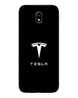 Чехол для Samsung Galaxy J7 2017 (J730F EU) с картинкой «Tesla White Logo»
