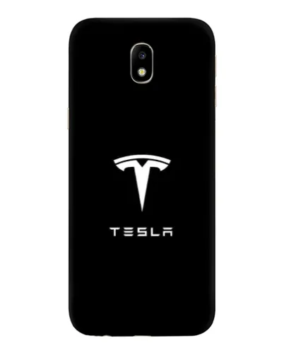 Чехол для Samsung Galaxy J7 2017 (J730F EU) с картинкой «Tesla White Logo»