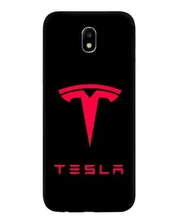 Чехол для Samsung Galaxy J7 2017 (J730F EU) с картинкой «Tesla Red Logo»