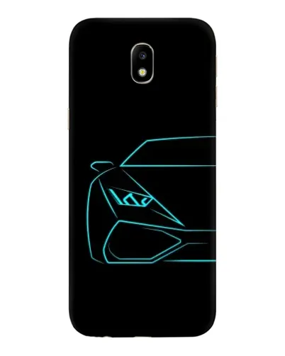 Чехол для Samsung Galaxy J7 2017 (J730F EU) с картинкой «Голубой силуэт Lamborghini»