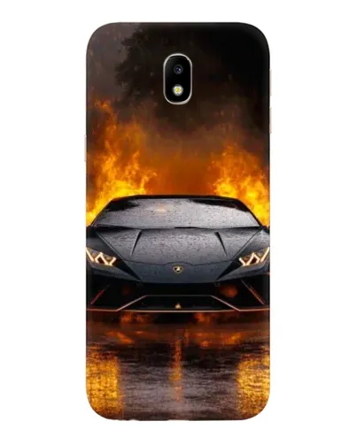 Чехол для Samsung Galaxy J7 2017 (J730F EU) с картинкой «Lamborghini в огне»