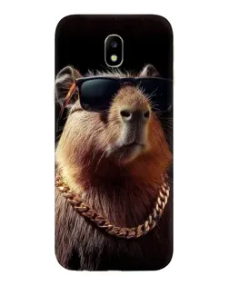 Чехол для Samsung Galaxy J7 2017 (J730F EU) с картинкой «Капибара золотая цепь»