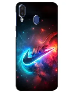 Чехол для Samsung Galaxy M20 (M205) с картинкой «Огненный логотип Nike»