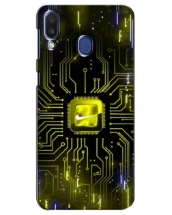 Чехол для Samsung Galaxy M20 (M205) с картинкой «Nike — золотая искра»