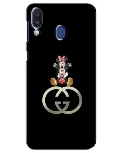 Чехол для Samsung Galaxy M20 (M205) с картинкой «Минни Маус на лого»