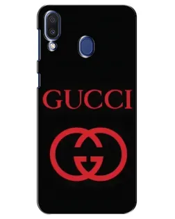 Чехол для Samsung Galaxy M20 (M205) с картинкой «Gucci — красный логотип»