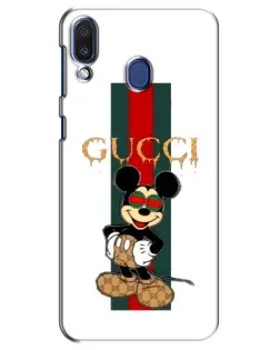 Чехол для Samsung Galaxy M20 (M205) с картинкой «Микки Маус Gucci — полосы»