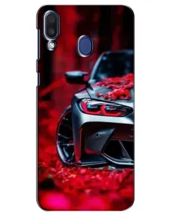 Чехол для Samsung Galaxy M20 (M205) с картинкой «Спортивная BMW и цветы»