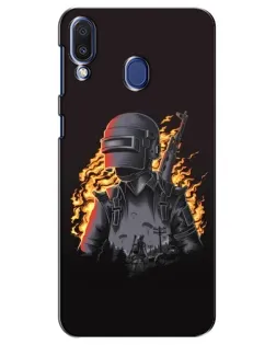 Чехол для Samsung Galaxy M20 (M205) с картинкой «PUBG — огненный силуэт»