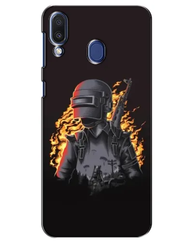 Чехол для Samsung Galaxy M20 (M205) с картинкой «PUBG — огненный силуэт»