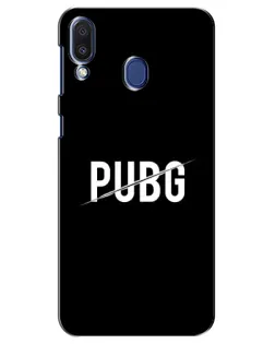 Чехол для Samsung Galaxy M20 (M205) с картинкой «PUBG — белый логотип»