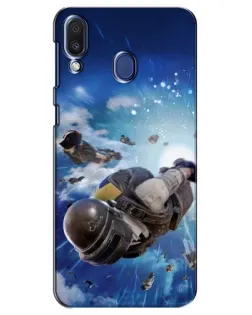 Чехол для Samsung Galaxy M20 (M205) с картинкой «Десант PUBG — прыжок»