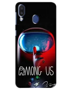 Чехол для Samsung Galaxy M20 (M205) с картинкой «Красный импостер — макро»