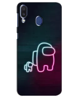 Чехол для Samsung Galaxy M20 (M205) с картинкой «Among Us неон-арт»