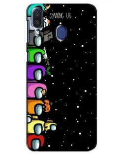 Чехол для Samsung Galaxy M20 (M205) с картинкой «Команда Among Us»