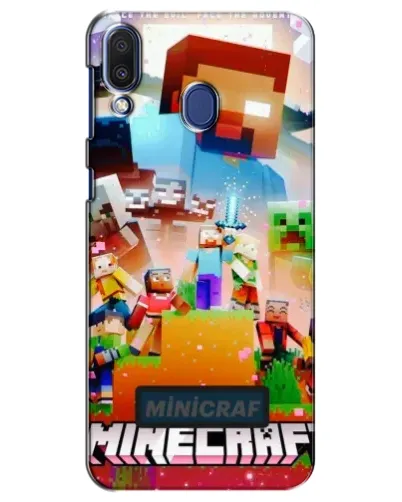 Чехол для Samsung Galaxy M20 (M205) с картинкой «Minecraft герои игры»