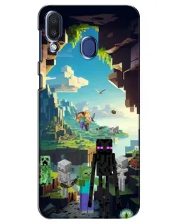 Чехол для Samsung Galaxy M20 (M205) с картинкой «Эндермен в лесу»