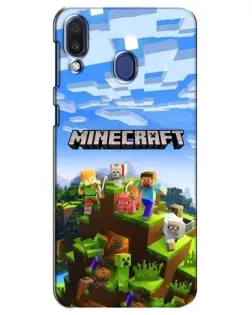 Чехол для Samsung Galaxy M20 (M205) с картинкой «Minecraft классический мир»
