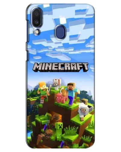 Чехол для Samsung Galaxy M20 (M205) с картинкой «Minecraft классический мир»