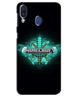 Чехол для Samsung Galaxy M20 (M205) с картинкой «Minecraft Diamond лого»