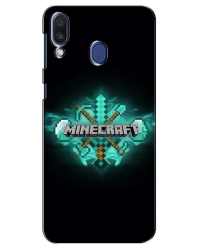 Чехол для Samsung Galaxy M20 (M205) с картинкой «Minecraft Diamond лого»