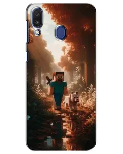 Чехол для Samsung Galaxy M20 (M205) с картинкой «Стив в лесу»